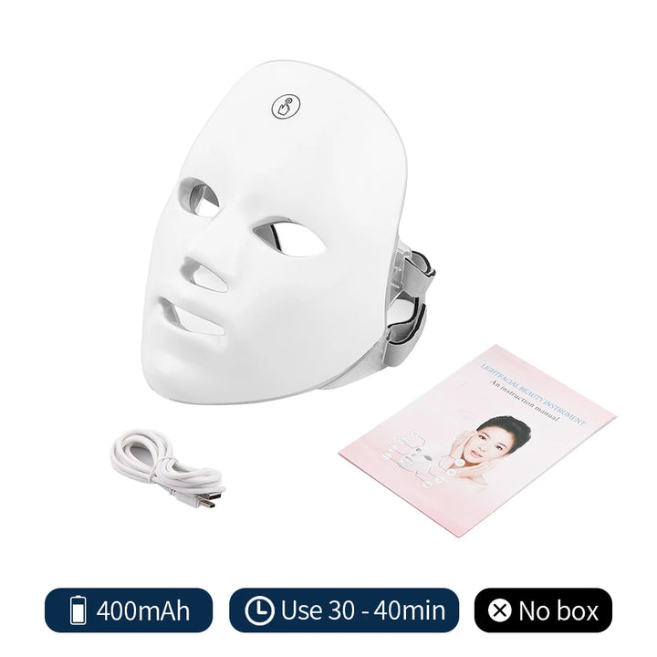 AstheticHeaven 7 Colors Photon Facial LED Mask, Red Light Therapy Face & Neck Mask