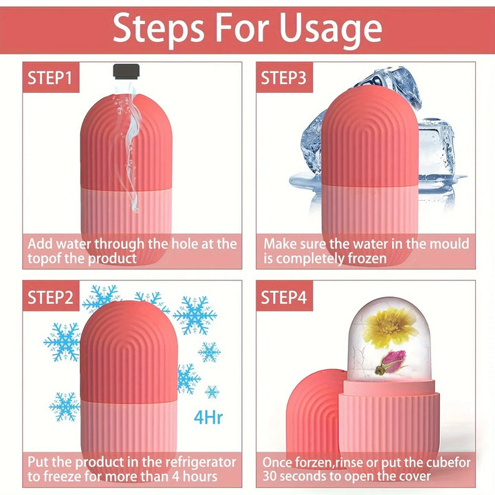 Ice Roller for Face and Eye, Naturally Conditioning De-Puff Eye Bags, Reduce Migraine Pain， Reusable Massage Silicone Ice Mold