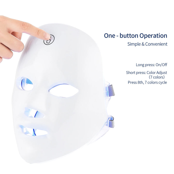 AstheticHeaven 7 Colors Photon Facial LED Mask, Red Light Therapy Face & Neck Mask