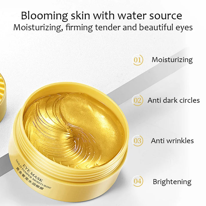 60pcs AstheticHeaven BIOAQUA Collagen Eye Mask, Moisturizing Firming Anti Dark Circles Eyes Care